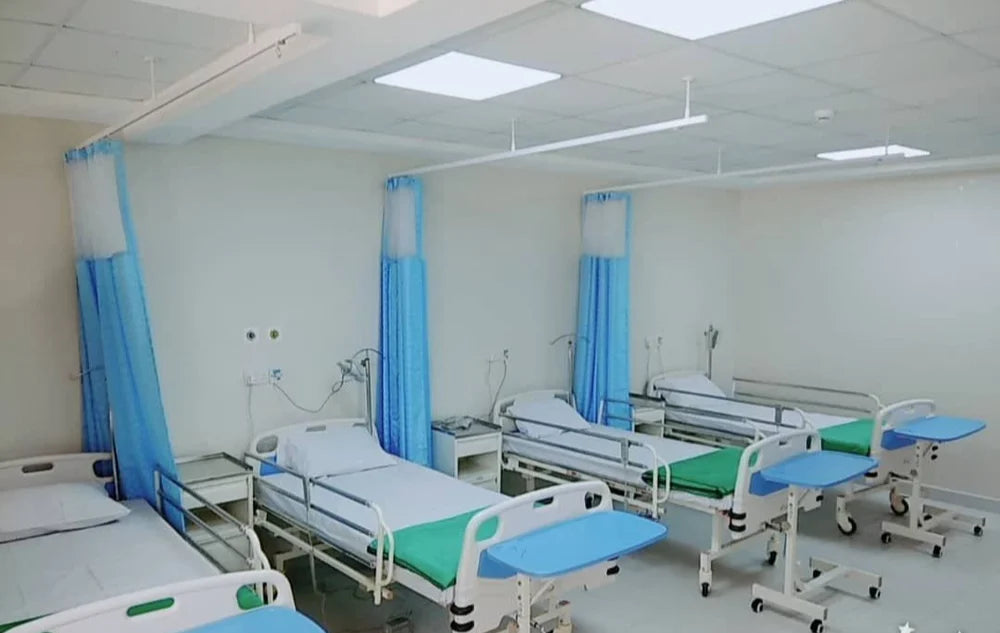 Hospital Cubicle Curtain Track System - Ceiling Mounted