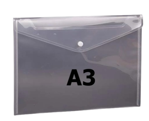 Transparent A3 Size Button File Folder, Office Document Organizer