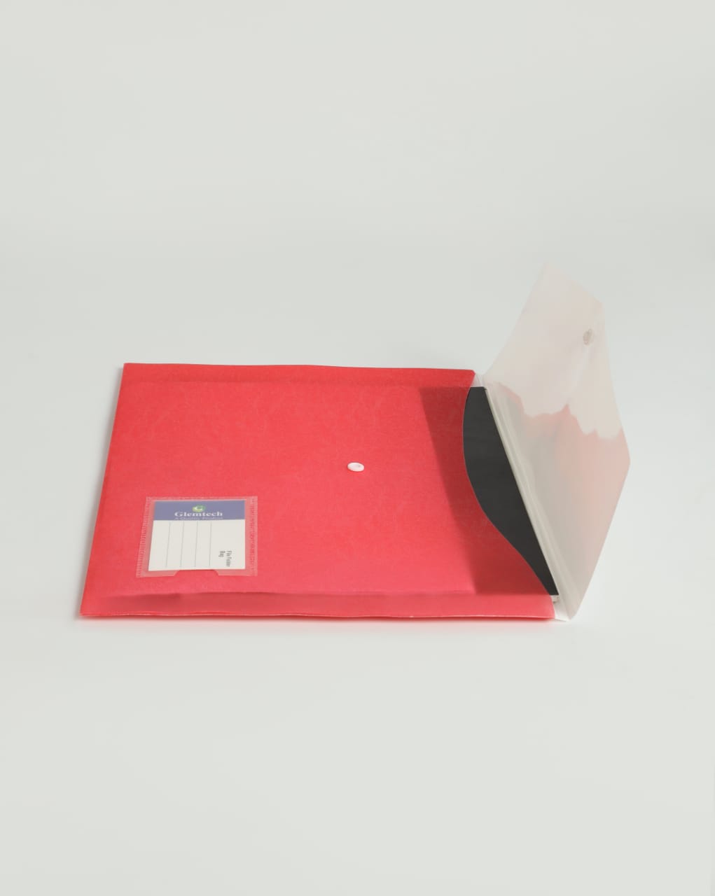 Double Pocket Transparent File Folder PP Material A4 Size Single Button Closure