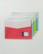 Double Pocket Transparent File Folder PP Material A4 Size Single Button Closure